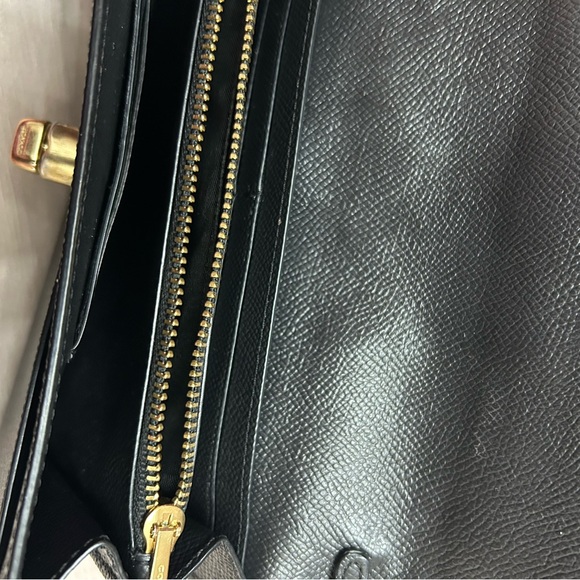 Black Wristlet Clutch with Gold Accent - Picture 4 of 10